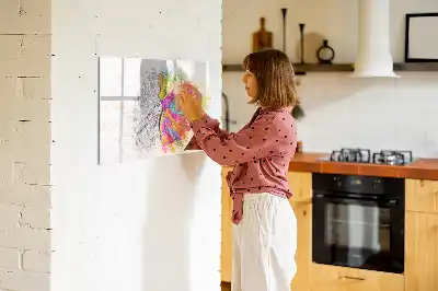 Popisovatelná magnetická tabule s motivem abstrakce mozku