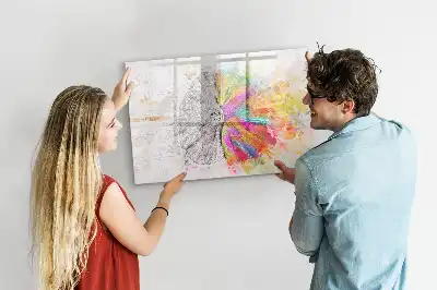 Popisovatelná magnetická tabule s motivem abstrakce mozku