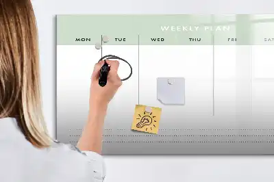 Magnetická kreslící tabule týdenní plánovač