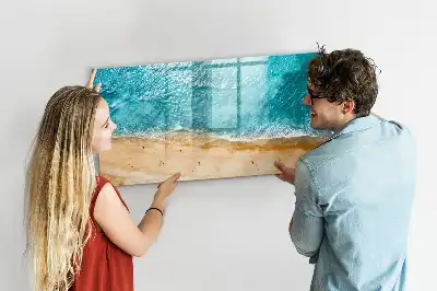 Popisovatelná magnetická tabule s motivem mořské pláže s lidmi