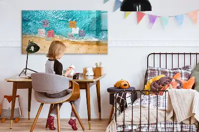 Popisovatelná magnetická tabule s motivem mořské pláže s lidmi