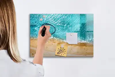 Popisovatelná magnetická tabule s motivem mořské pláže s lidmi