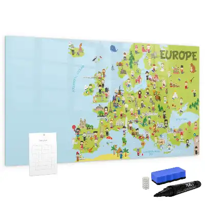 Magnetická mapa světa s vlajkami a popisovatelným povrchem