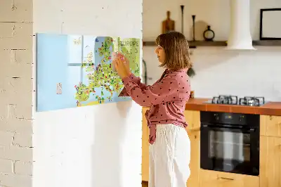 Magnetická mapa světa s vlajkami a popisovatelným povrchem