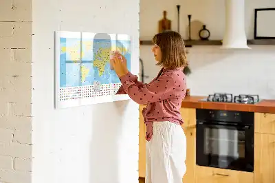 Magnetická kreslící tabule s motivem mapy světa