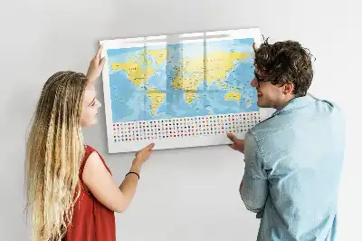 Magnetická kreslící tabule s motivem mapy světa