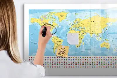 Magnetická kreslící tabule s motivem mapy světa