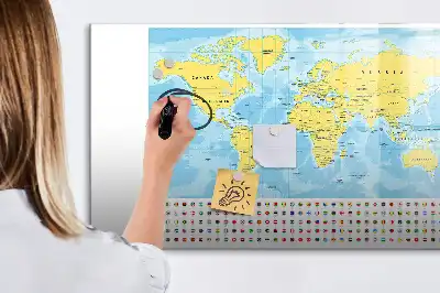 Magnetická kreslící tabule s motivem mapy světa