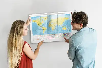 Magnetická kreslící tabule s motivem mapy světa