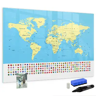 Popisovatelná magnetická tabule klasická mapa světa