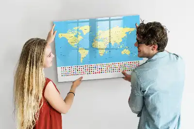 Popisovatelná magnetická tabule klasická mapa světa