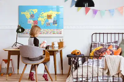Popisovatelná magnetická tabule klasická mapa světa