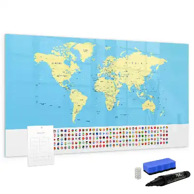 Popisovatelná magnetická tabule klasická mapa světa