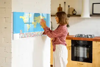 Popisovatelná magnetická tabule klasická mapa světa