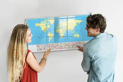 Popisovatelná magnetická tabule klasická mapa světa