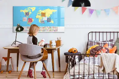 Popisovatelná magnetická tabule klasická mapa světa