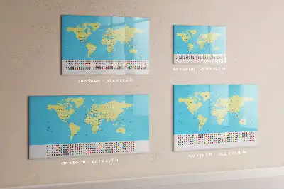 Popisovatelná magnetická tabule klasická mapa světa