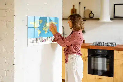 Popisovatelná magnetická tabule klasická mapa světa