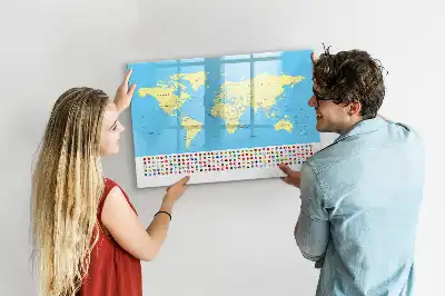 Popisovatelná magnetická tabule klasická mapa světa