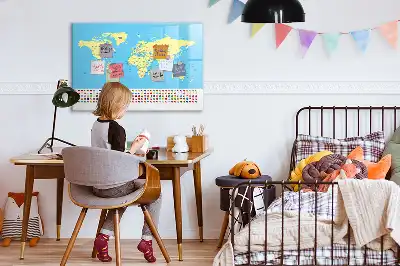 Popisovatelná magnetická tabule klasická mapa světa