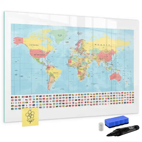 Magnetická kreslící tabule geografická mapa světa