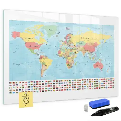 Magnetická kreslící tabule geografická mapa světa