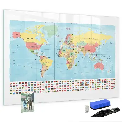 Magnetická kreslící tabule geografická mapa světa