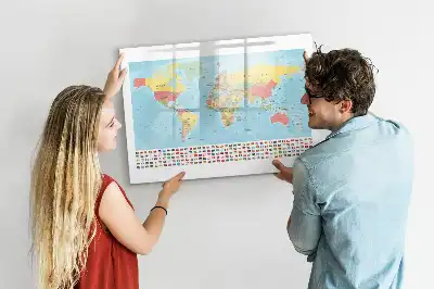 Magnetická kreslící tabule geografická mapa světa