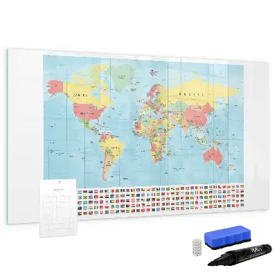 Magnetická kreslící tabule geografická mapa světa