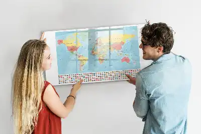 Magnetická kreslící tabule geografická mapa světa