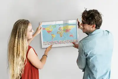 Magnetická kreslící tabule geografická mapa světa