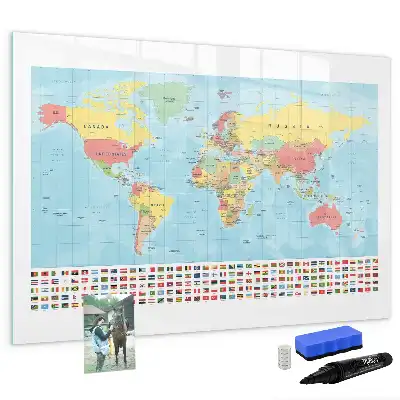 Magnetická kreslící tabule geografická mapa světa
