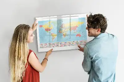Magnetická kreslící tabule geografická mapa světa