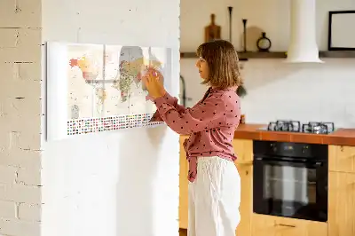 Magnetická tabule s mapou světa v popisovatelném provedení