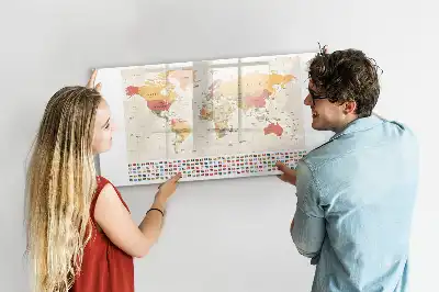 Magnetická tabule s mapou světa v popisovatelném provedení