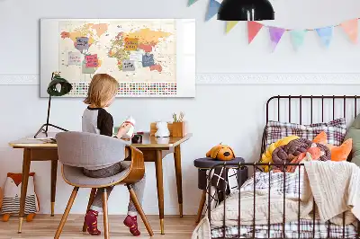 Magnetická tabule s mapou světa v popisovatelném provedení