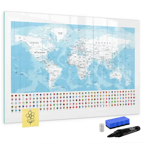 Magnetická kreslící tabule mapy kontinentů