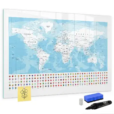 Magnetická kreslící tabule mapy kontinentů