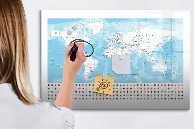 Magnetická kreslící tabule mapy kontinentů