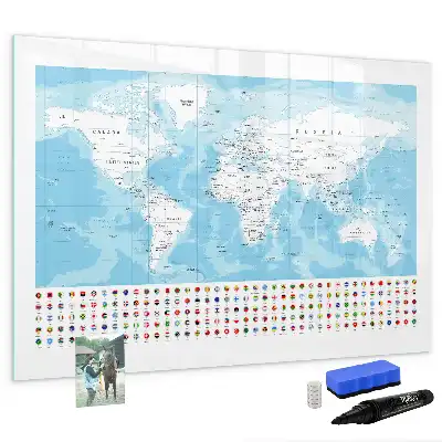 Magnetická kreslící tabule mapy kontinentů
