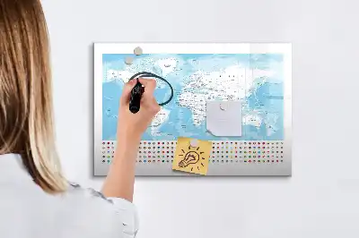 Magnetická kreslící tabule mapy kontinentů