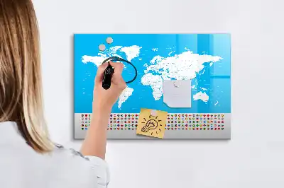 Magnetická kreslící tabule ve tvaru obrysové mapy států