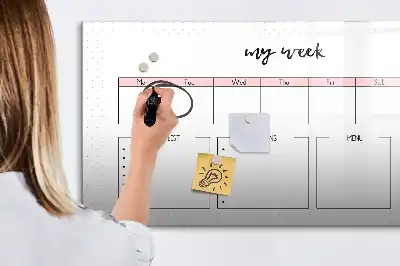 Magnetická kreslící tabule můj týdenní plánovač