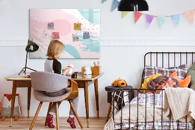 Popisovatelná magnetická tabule s motivem pastelové abstrakce