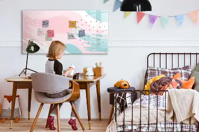 Popisovatelná magnetická tabule s motivem pastelové abstrakce
