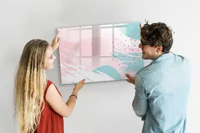 Popisovatelná magnetická tabule s motivem pastelové abstrakce