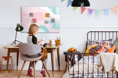 Popisovatelná magnetická tabule s motivem pastelové abstrakce