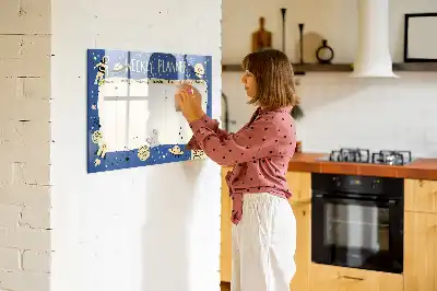 Popisovatelná magnetická tabule vesmírný týdenní plánovač