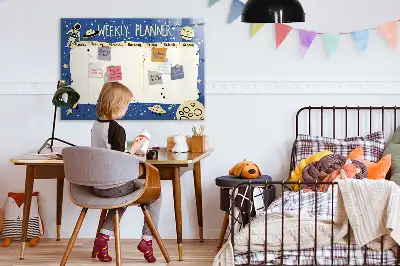 Popisovatelná magnetická tabule vesmírný týdenní plánovač