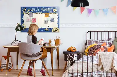 Popisovatelná magnetická tabule vesmírný týdenní plánovač